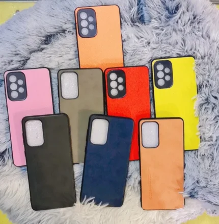 For Reno 5 Nubuck Leather Fabric Coated hard case cover